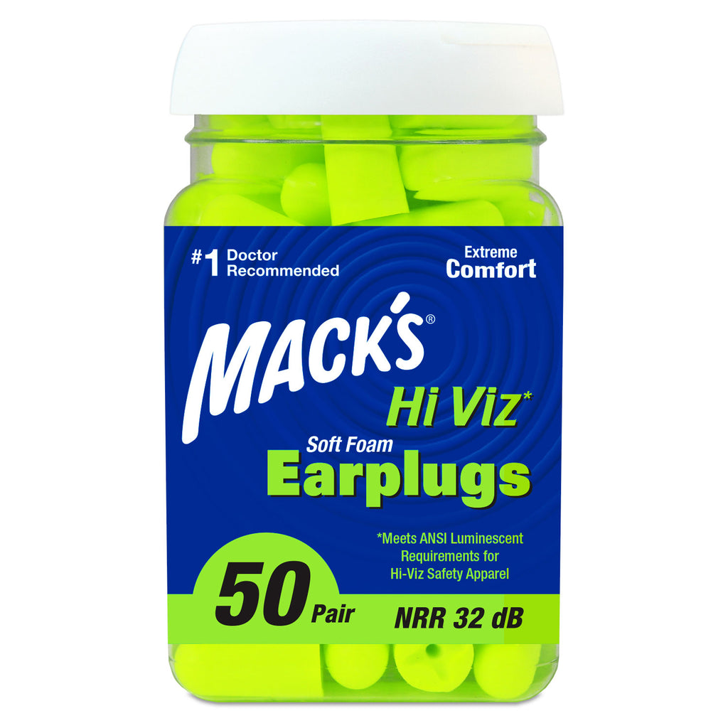 Mack's - Hi Viz Soft Foam Ear Plugs Earplugs Mack's 50 Pairs  