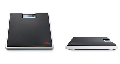 803 - Digital flat scale with high-quality two-component rubber surface Medical Scales Seca Black  